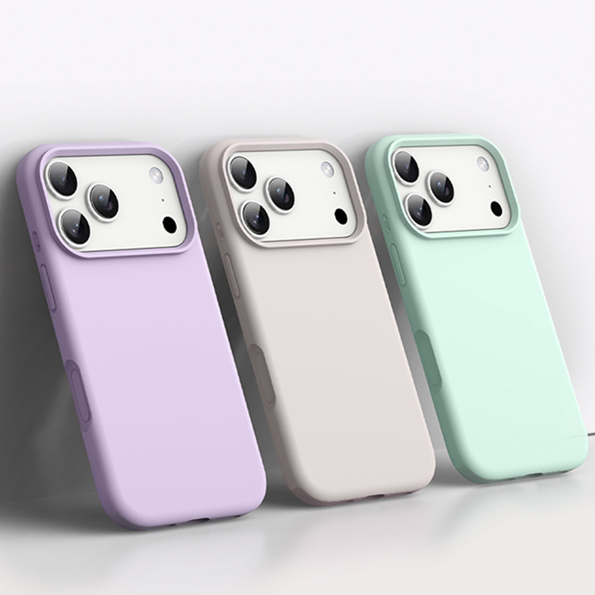 Basic Phone Case | New Series Liquid Silicone Solid Color Phone Case with Large Cutouts No.6-9
