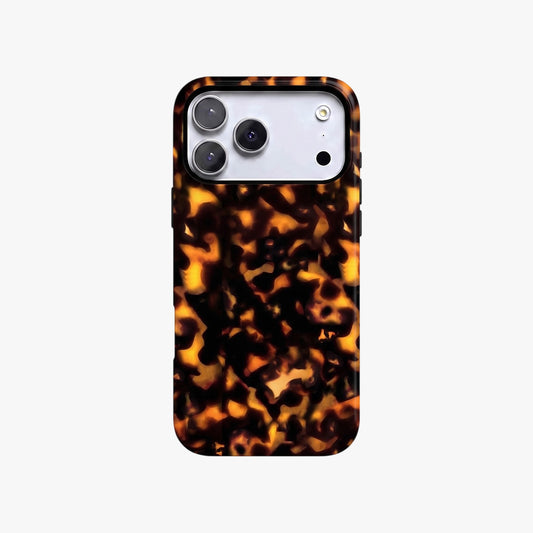 Magnetic Phone Case | Dark Amber Brown Tortoiseshell Pattern