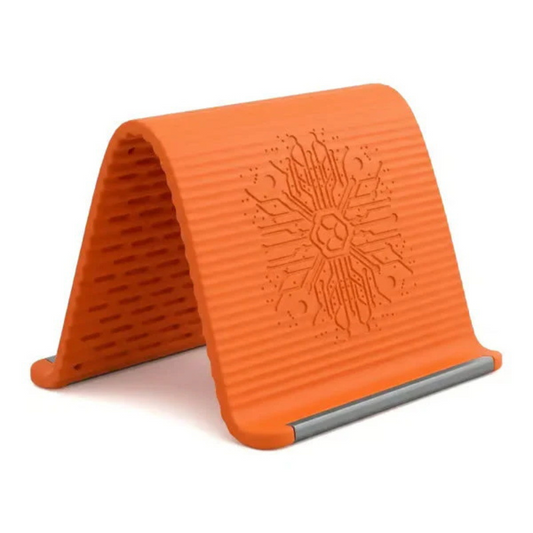 Foldable Silicone Phone Stand - Flexible Travel Holder in Warm Orange
