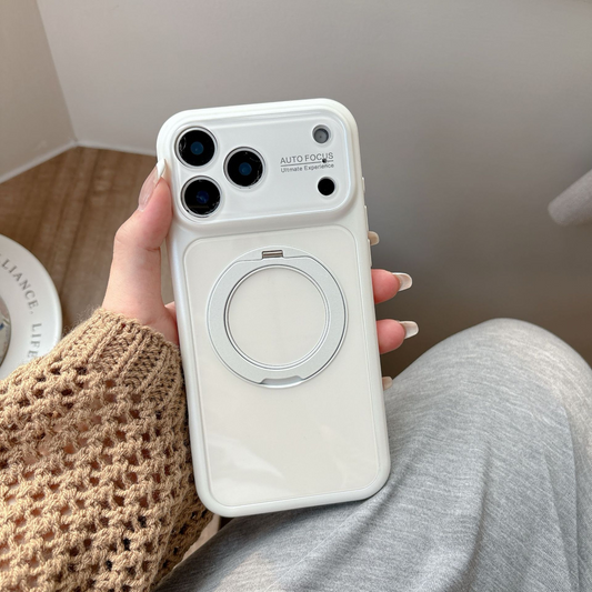 360 Ring Stand Solid Color Phone Case - White