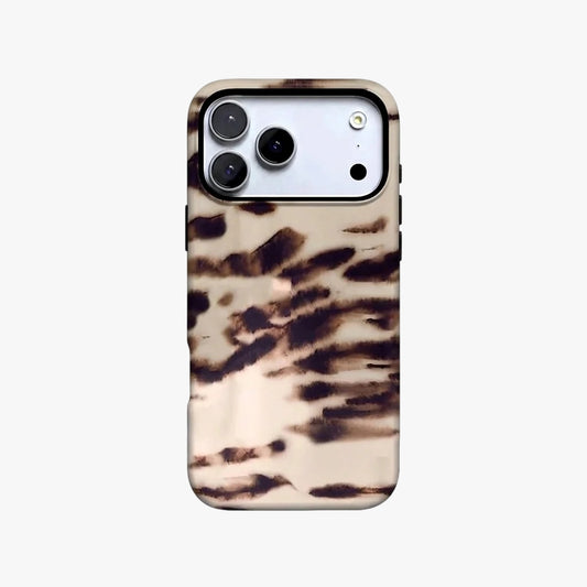 Magnetic Phone Case | Watercolor Leopard Print Elegant Artistic