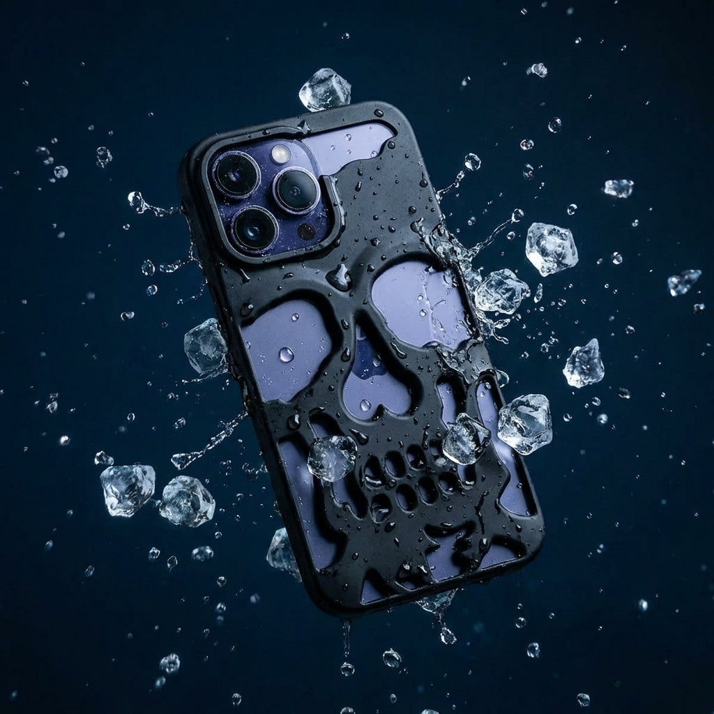 Hypebeast Designer Skull Case - Matte Black Metal
