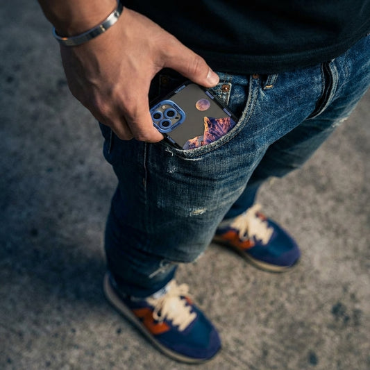 Blue Snow Mountain Clear Phone Case – Transparent Aesthetic iPhone Cover – Clean Scenic Design