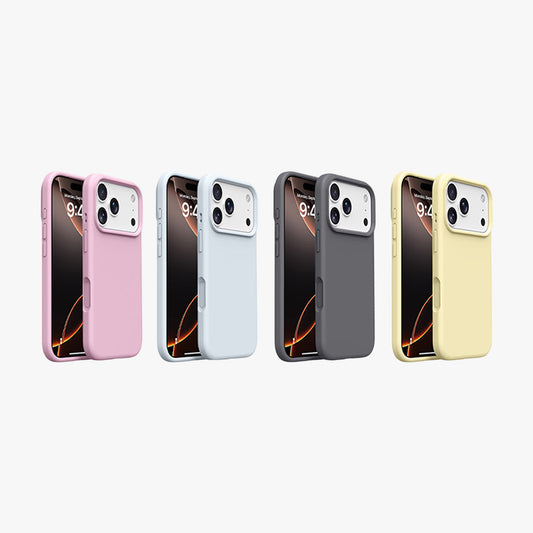 Premium Solid Color Silicone Phone Case Open Camera - Sorbet