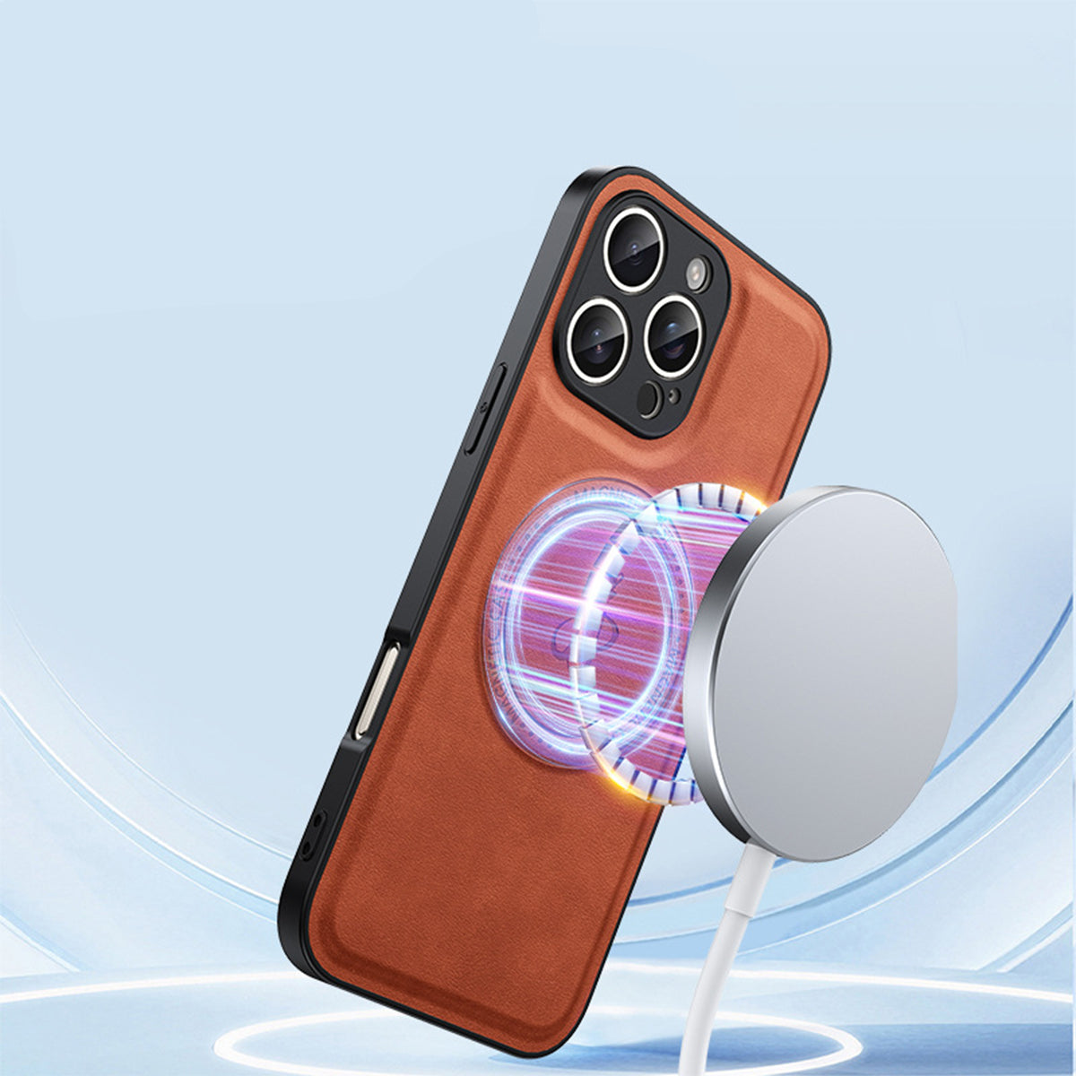 Magnetic Leather Phone Case | Faux Leather TPU Brown
