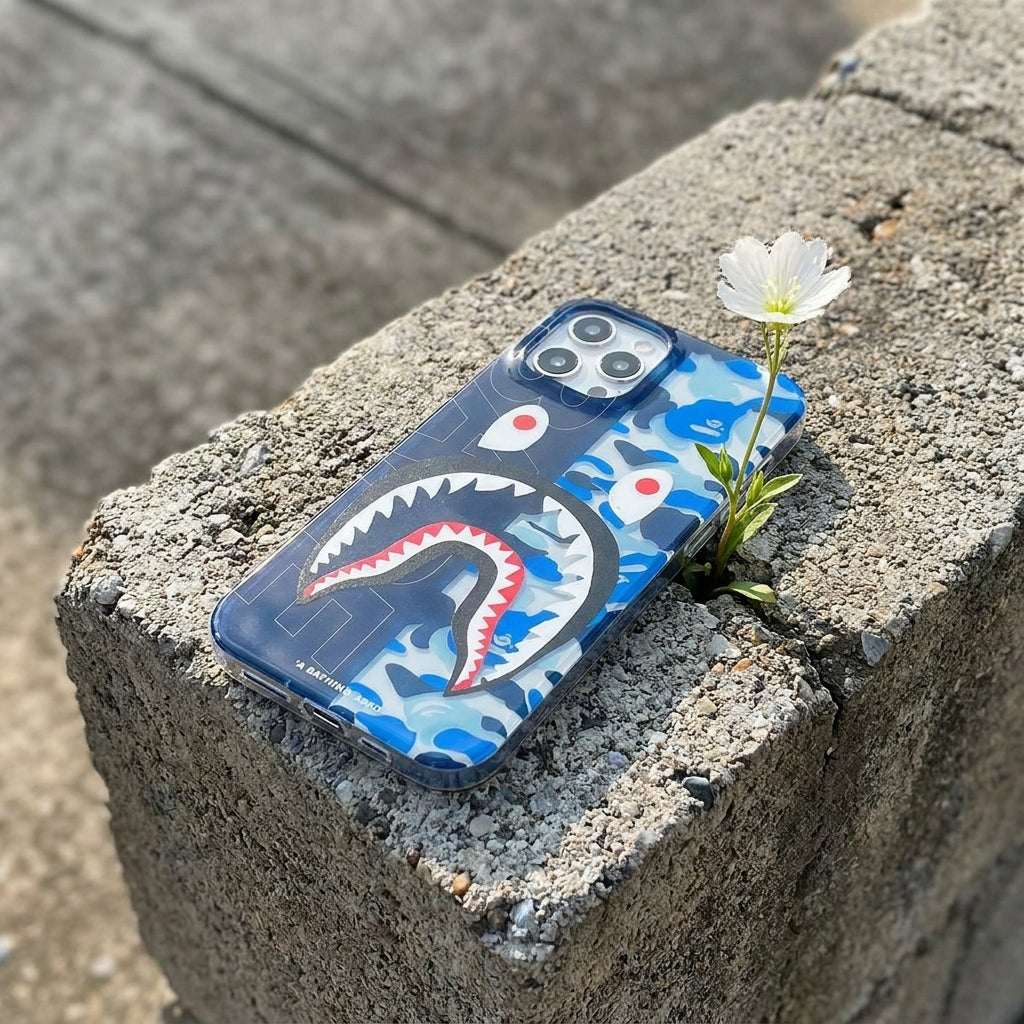 APE Blue Camo Hypebeast Case - Streetwear Cover