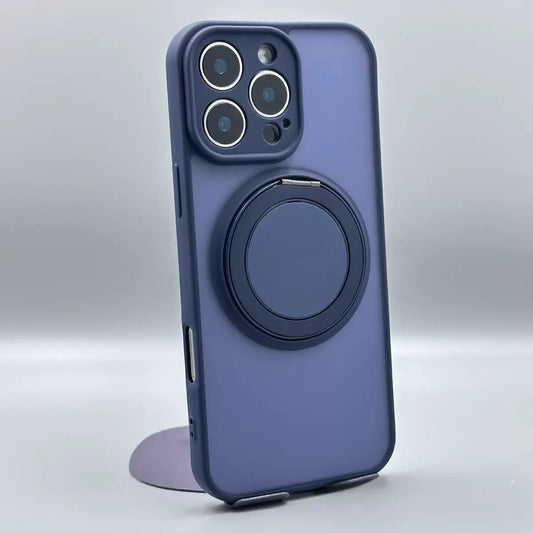 Skin-Feel Silicone Phone Case Ring Stand MagSafe - Blue