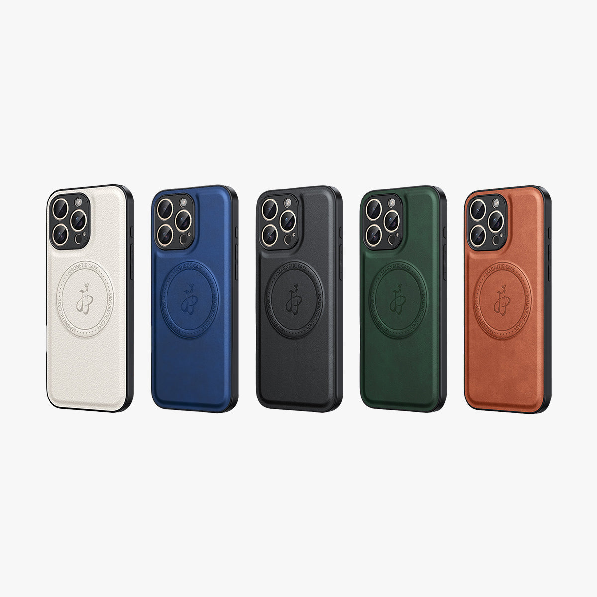 Magnetic Leather Phone Case | Faux Leather TPU Brown