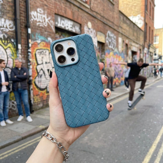Woven Faux Leather Phone Case - Lake