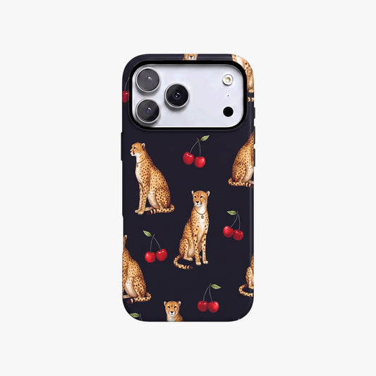 Magnetic Phone Case | Cougar Animal Cherry Pattern