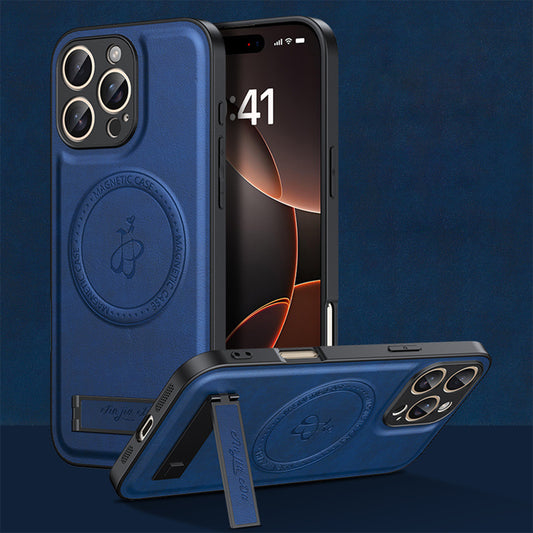 Magnetic Leather Phone Case | Faux Leather TPU Blue