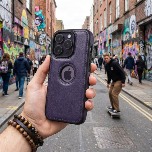 Vintage Faux Leather iPhone Case Precise Fit - Purple