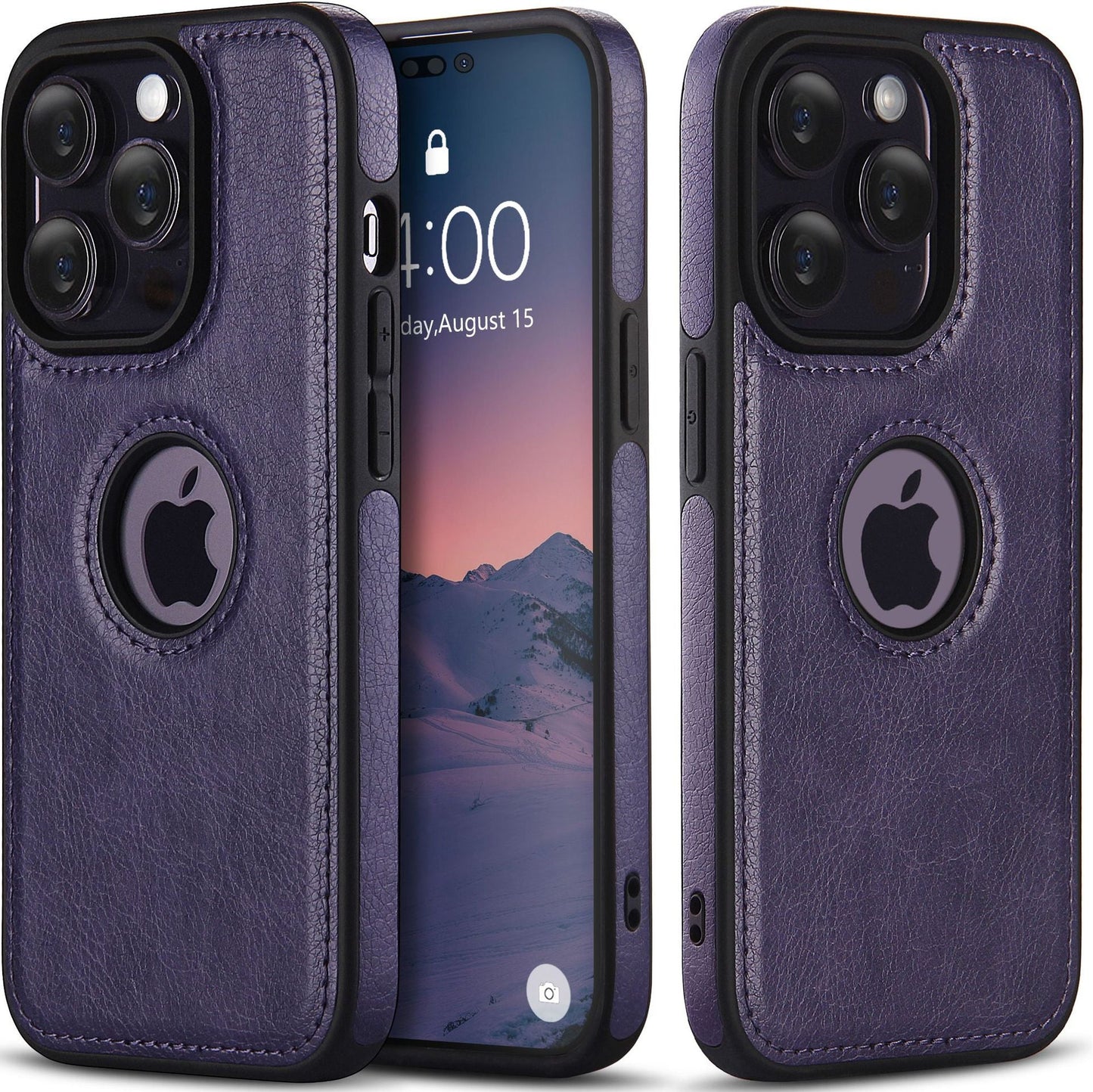 Vintage Faux Leather iPhone Case Precise Fit - Purple