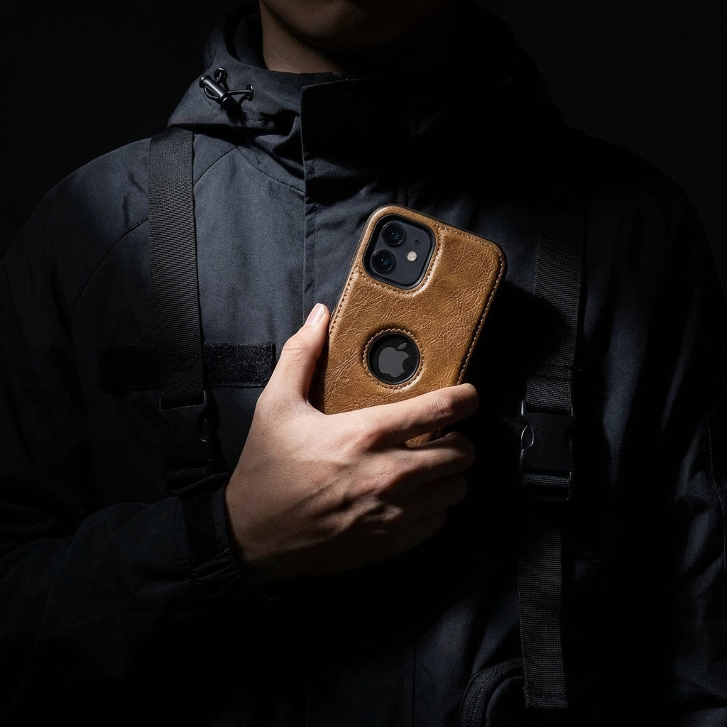 Vintage Faux Leather iPhone Case Precise Fit - Brown