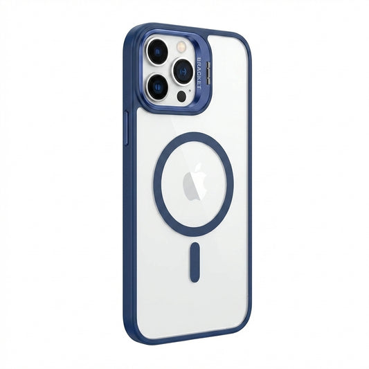 Magnetic Wireless Charging Hard Case | Dark Blue with Invisible Kickstand