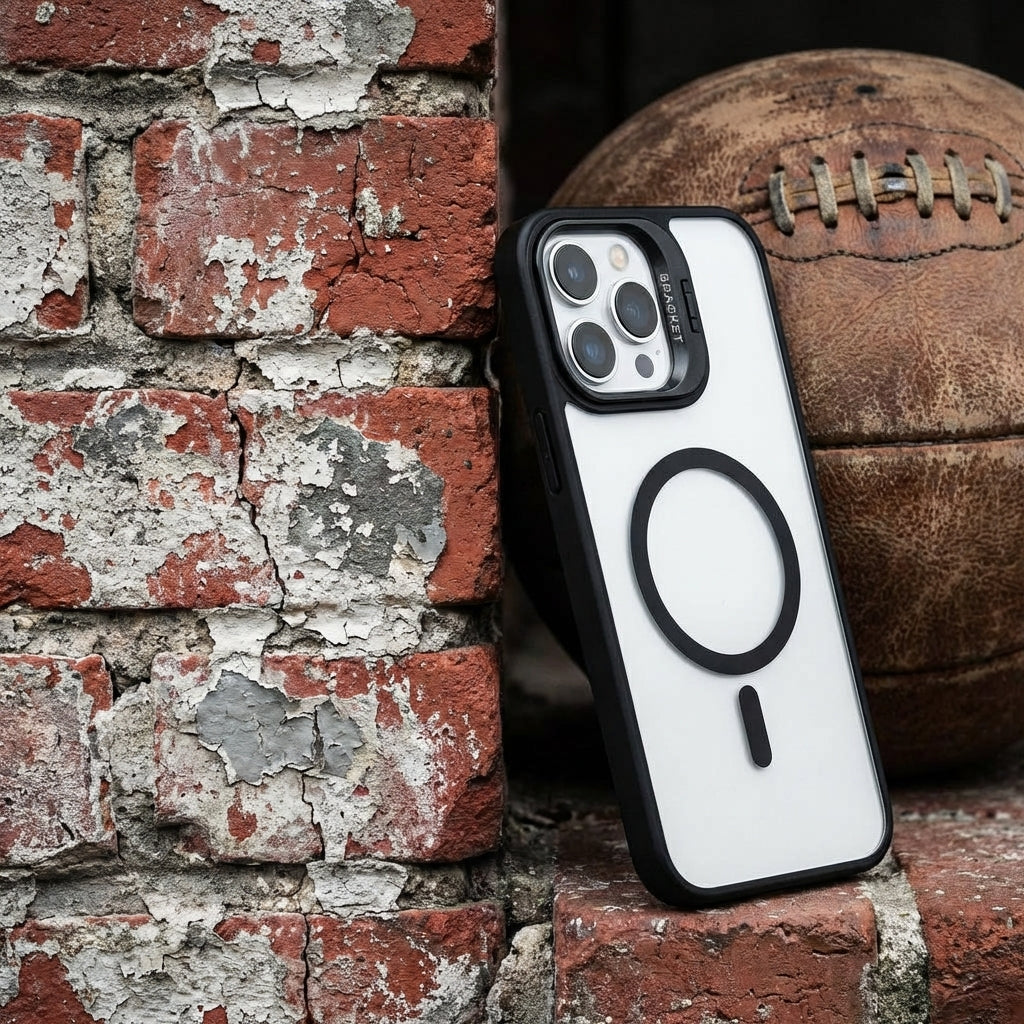 Magnetic Wireless Charging Hard Case | Black with Invisible Kickstand