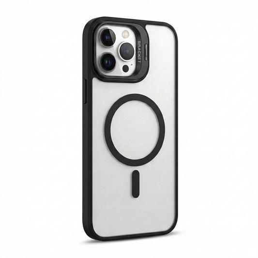 Magnetic Wireless Charging Hard Case | Black with Invisible Kickstand