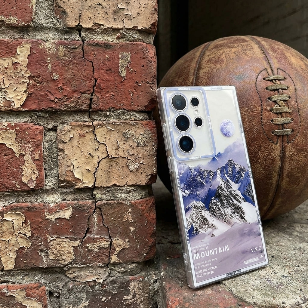 White Snow Mountain Streetwear Galaxy S26 Case – Deconstructed Landscape Protective Cover