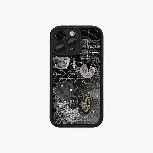 Phone case with celestial design on a white background