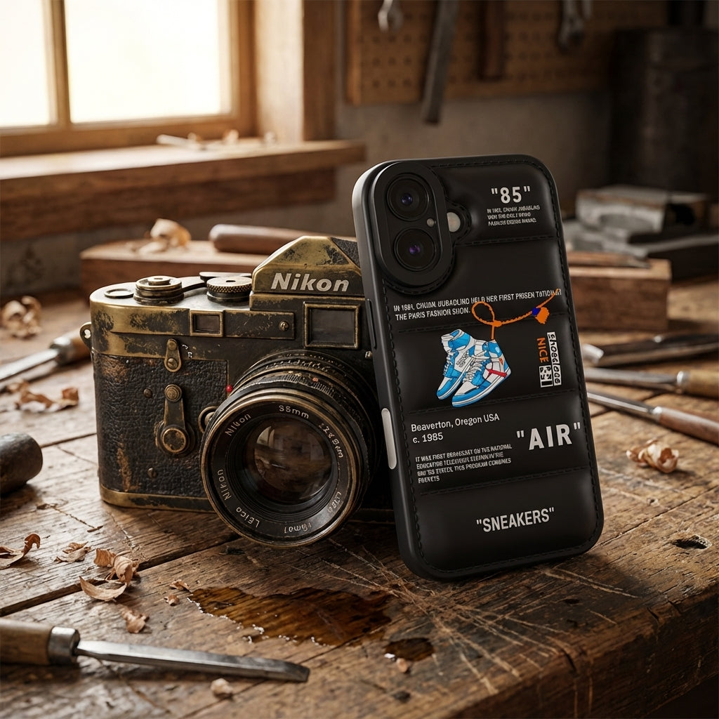 Nike x Off White Inspired 3D Black iPhone Case – Hypebeast Style (Blue)
