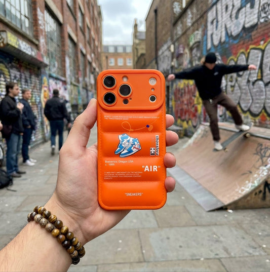 Nike x Off White Inspired 3D Orange iPhone Case – Hypebeast Style (Blue)
