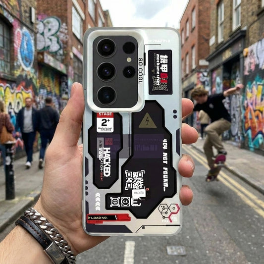 Cyberpunk White Galaxy S26 Case – Futuristic Protective Cover