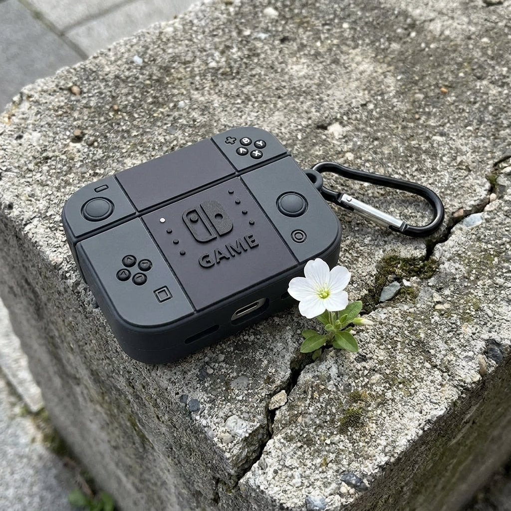 3D Creative Game Console AirPods Case - Black