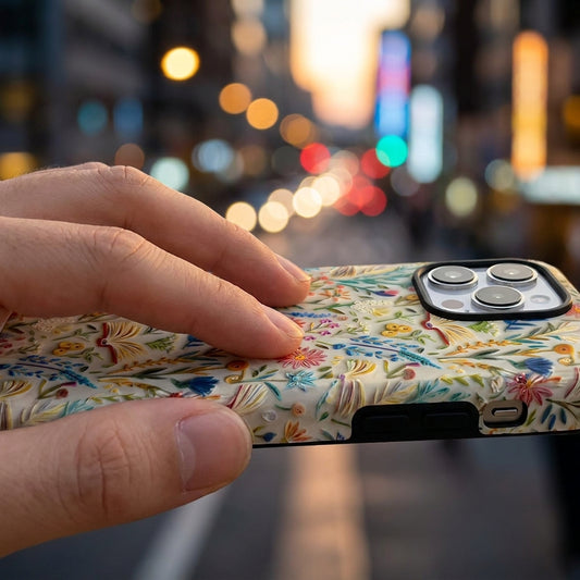 Hybrid Phone Case MagSafe Compatible - Imitation Embroidery 3D Floral