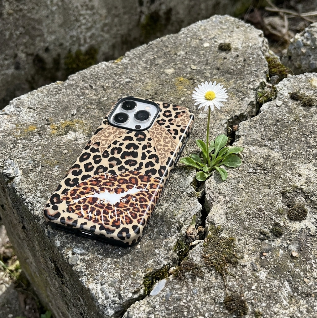 Hybrid Phone Case MagSafe Compatible - Retro Leopard Print
