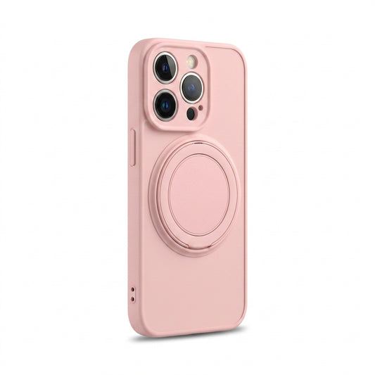 Skin-Feel Silicone Phone Case Ring Stand MagSafe - Pink