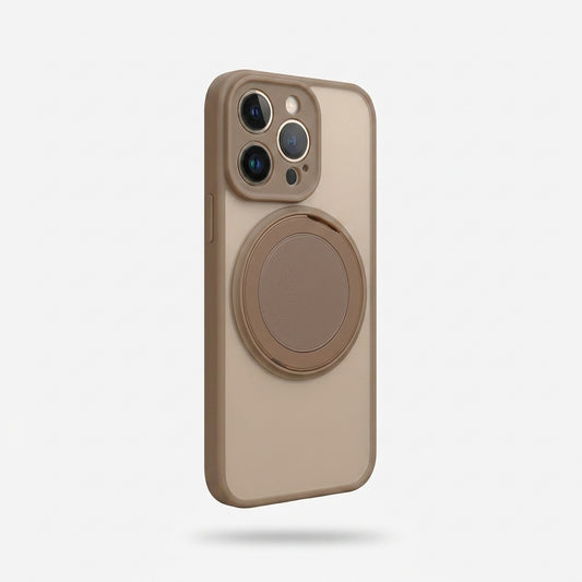 Skin-Feel Silicone Phone Case Ring Stand MagSafe - Golden