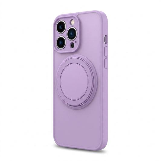 Skin-Feel Silicone Phone Case Ring Stand MagSafe - Purple