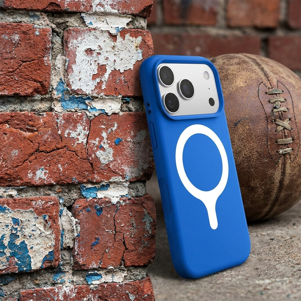 MagSafe Silicone Phone Case Open Camera - Mediterranean Blue