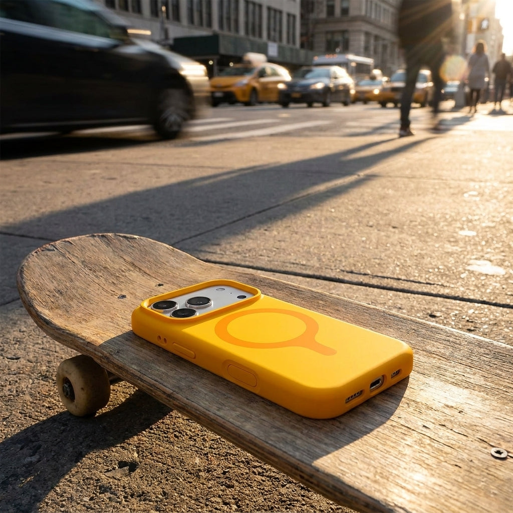 MagSafe Silicone Phone Case Open Camera - Lemon Yellow