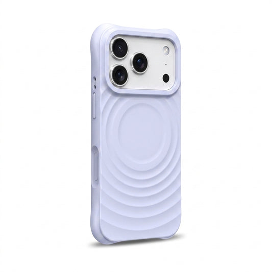 Magnetic Skin-Feel Case - Premium Bluish Purple Ripple Phone Case Open Camera