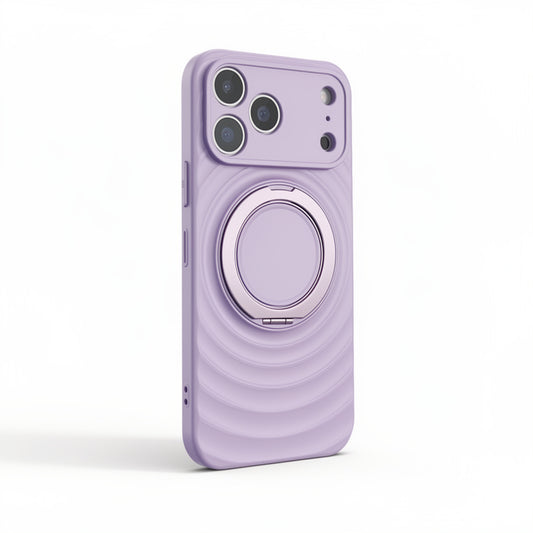 Magnetic Skin-Feel Case Ring Stand - Premium Lavender Ripple Phone Case Precise Fit