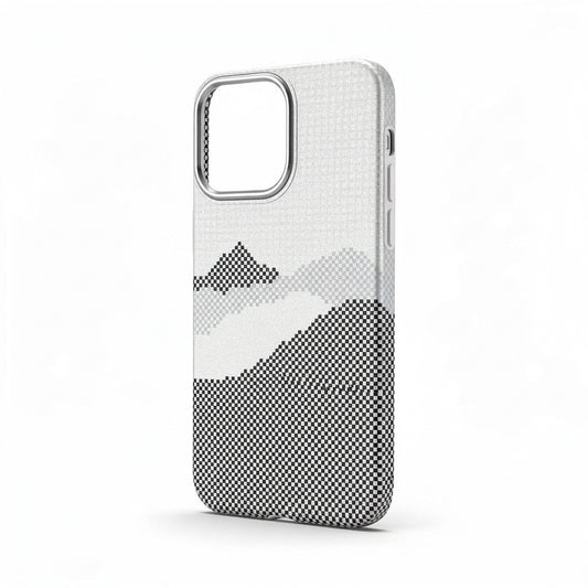 Magnetic Phone Case | Carbon Fiber Case with Kevlar Weave – Grey Mountain Peak