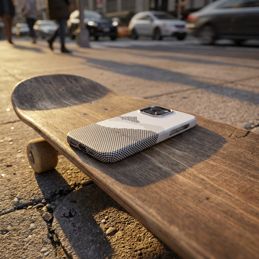 Magnetic Phone Case | Carbon Fiber Case with Kevlar Weave – Grey Mountain Peak