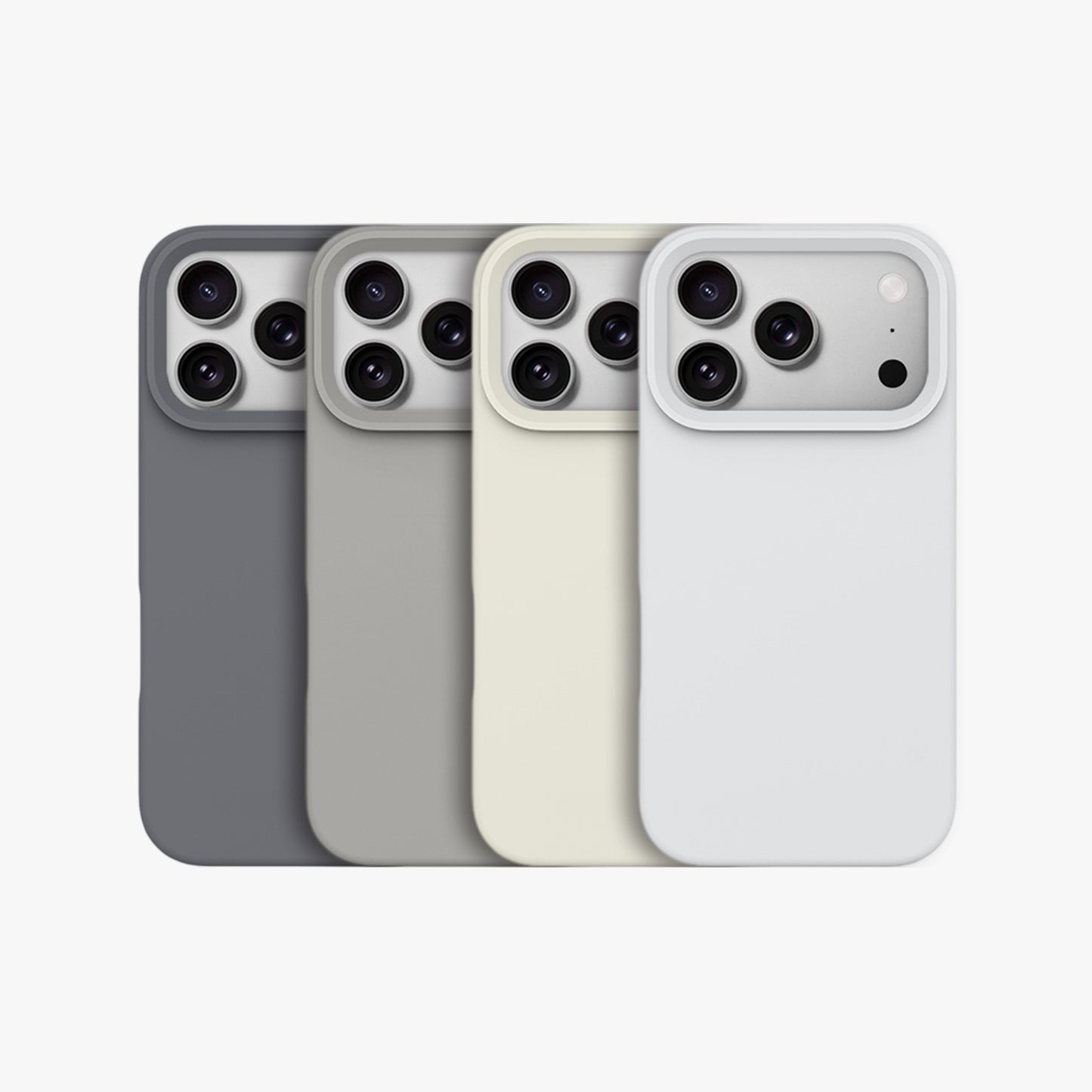 Magnetic Phone Case | Pure White Silicone Liquid Solid Color - Open Camera