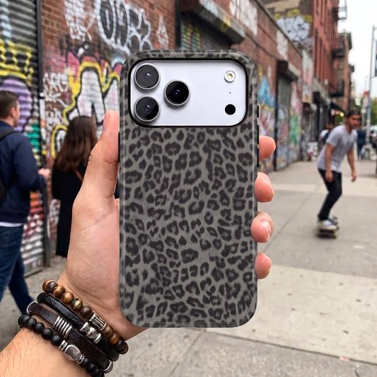 Magnetic Phone Case | Grey Dark Leopard
