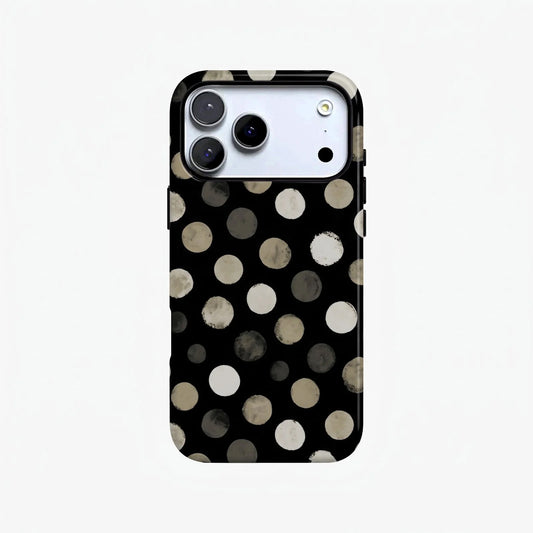 Magnetic Phone Case | Black Cream Dot