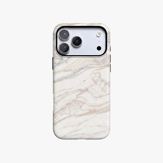 Magnetic Phone Case | Aesthetic Beige Marble Stone Elegant Chic