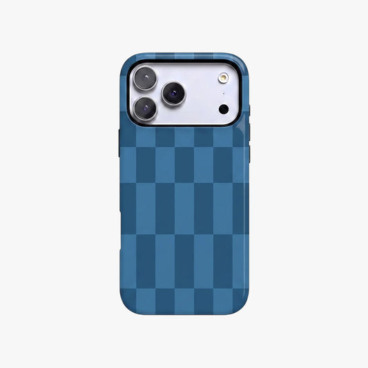 Magnetic Phone Case | Blue Checkerboard Geometric Modern Minimalist