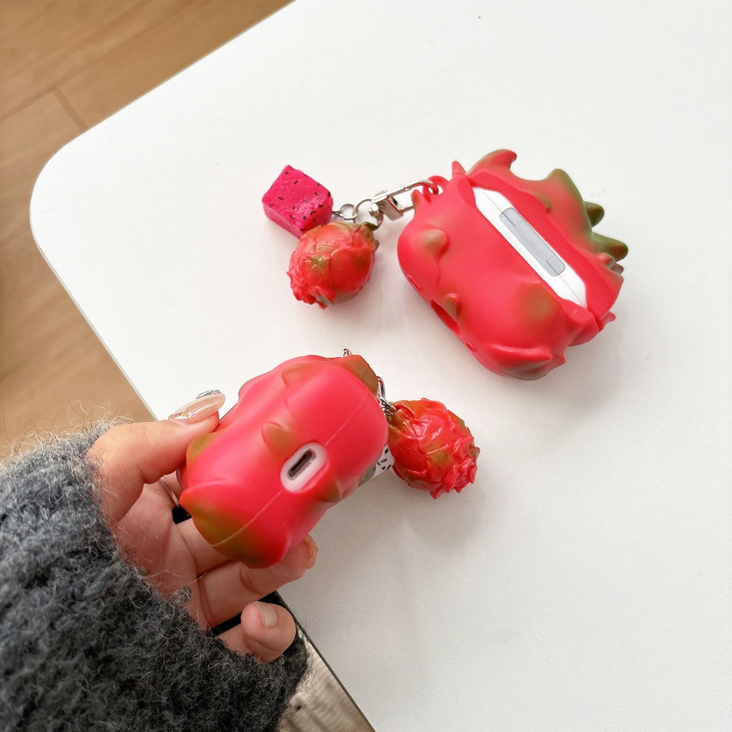 3D AirPods Case | Dragon Fruit ( Includes Matching Charm )