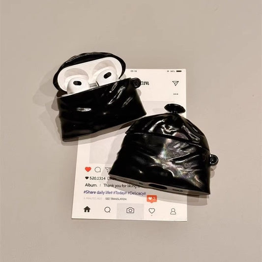3D Airpods Case | Funny Black Trash Bag Design
