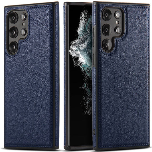 Navy Leather Texture Samsung Galaxy Case – Cowhide Inspired Soft-Touch Protection