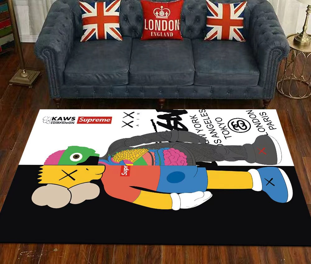 SPICEUP STUDIO | KS Trendy Bedroom Rug 1 | Creative Full-Coverage Carpet | Ins-Style Area Rug | Living Room and Entryway Mat