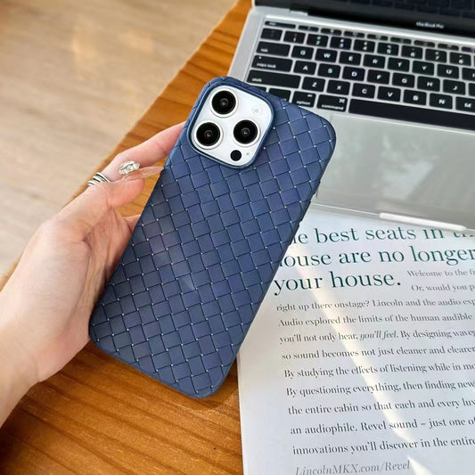 SALE | Leather Phone Case | Woven Faux Leather TPU Blue