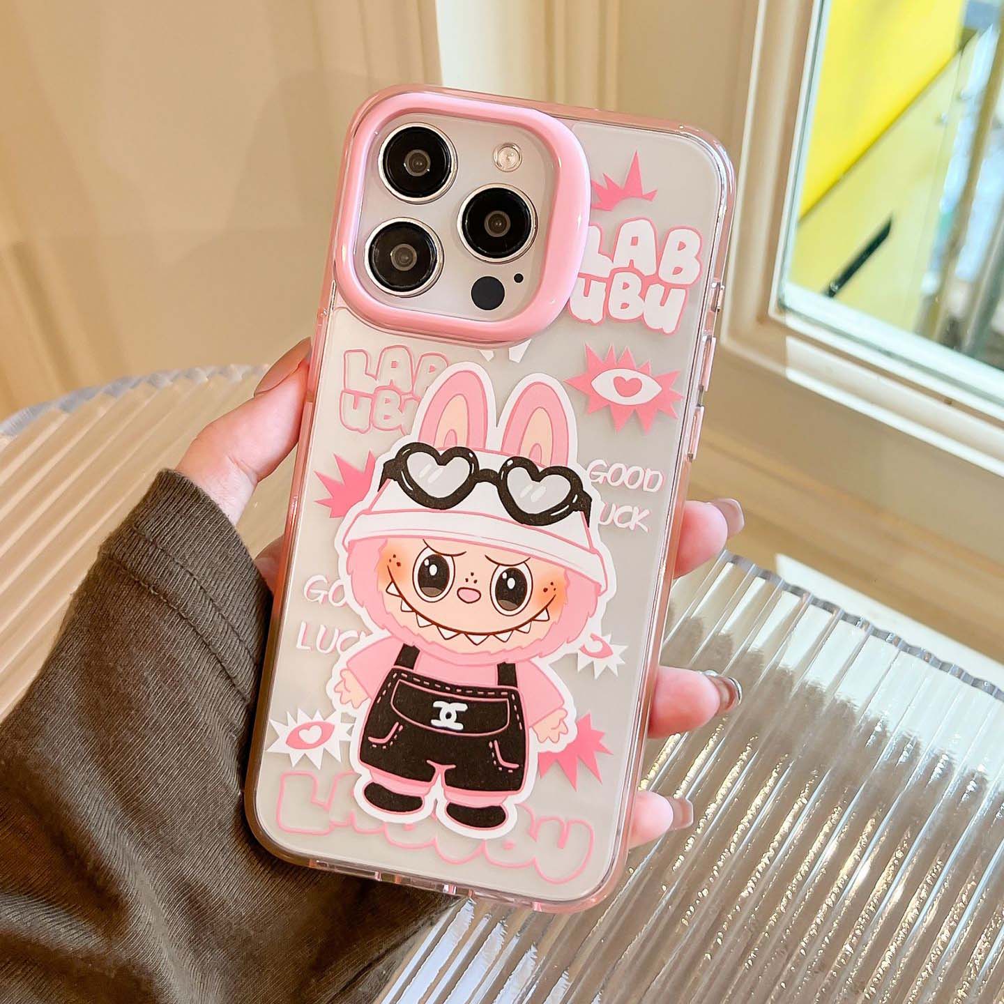 Transparent Phone Case |Labubu x Heart Glasses