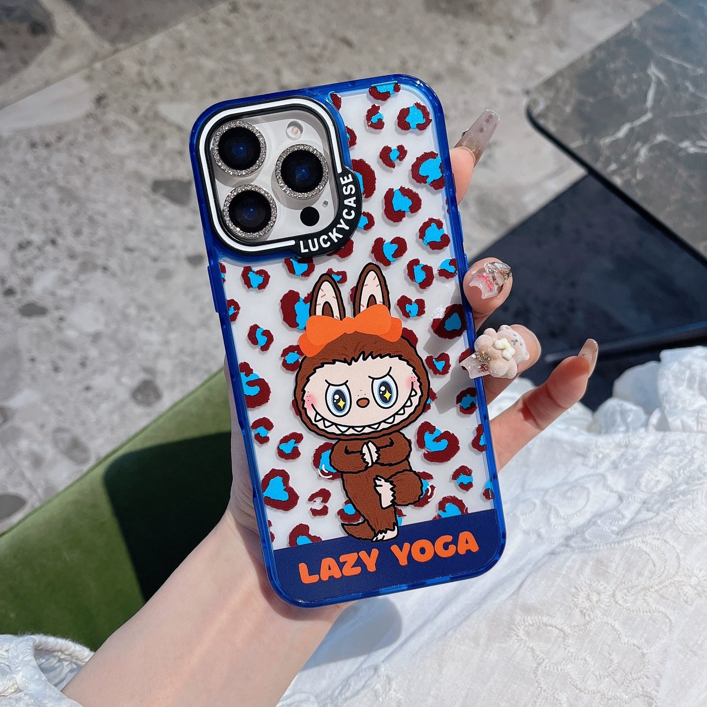 Transparent Phone Case | Labubu x Lazy Yoga
